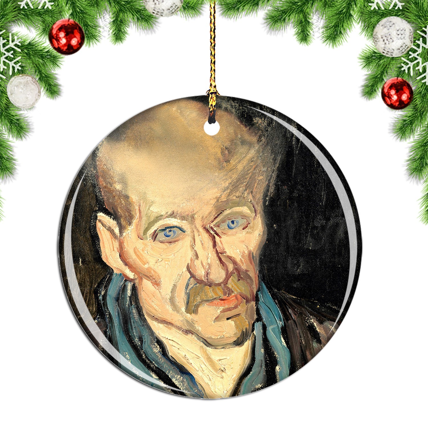 Van Gogh Portrait of A Man Painting Christmas ornament city travel souvenir