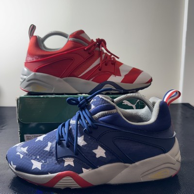 Puma Sneakers Men's Size 8 Red White Blue Blaze Of Glory High Risk 362096 01