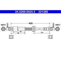 Bremsschlauch ATE 24.5289-0425.3 FüR VW Caddy III