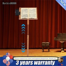Adjustable 340 Height Portable Book Stand Sheet Pro Music Shelf W/ Phone Holder