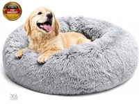 Hundebett Flauschig, Hundekissen Rund Haustierbett Donut Katzenbett Waschbar