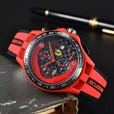 New Men's Watch Formula Scuderia Ferrari 42mm Chronograph Silicone Wristwatch