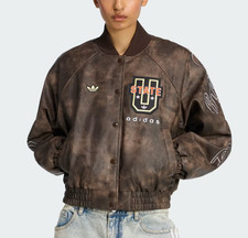 adidas Originals FAUX Leather Jacket Women Lifestyle Casual Top AsiaFit KF2307