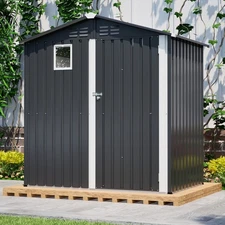 6FT x 4FT Outdoor Garden Shed Metal Storage Shed w/ Lockable Door & Ventilatio