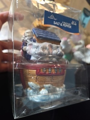 Holiday Time Noahs Ark Stackable Salt & Pepper Shaker Home Trends 5'' 