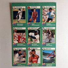 1990 Sports Illustrated for Kids Uncut 9 Card Sheet Deigo Maradona Montana Azzi