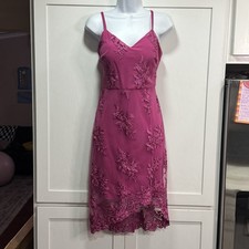 Guess Asymmetrical Pink Lace Sheath Size 6 Whimsigoth Fairygrunge Hoco