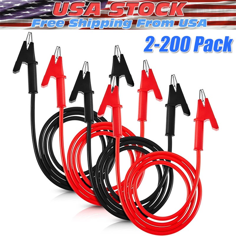 Alligator Clips Electrical Multimeter Test Leads 1500V/15A Jumper Wires Set Lot