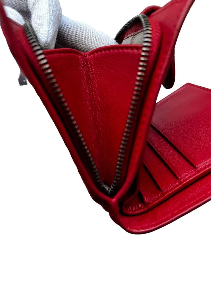 Bottega Veneta Intrecciato Leather Red Wallet, Bifold, Excellent Condition Japa thumbnail 10
