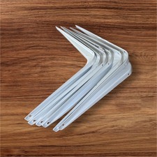 Set of 6 Style Selections White Shelf Brackets Metal Wall Mount New