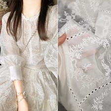 Fabric Hollow Embroidery Flower Spring Summer Dress Shirt Material