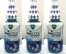 3x Vicks Vapocool Winterfrost Sore Throat Numbing Spray Medicine 6 oz. EX 03/26