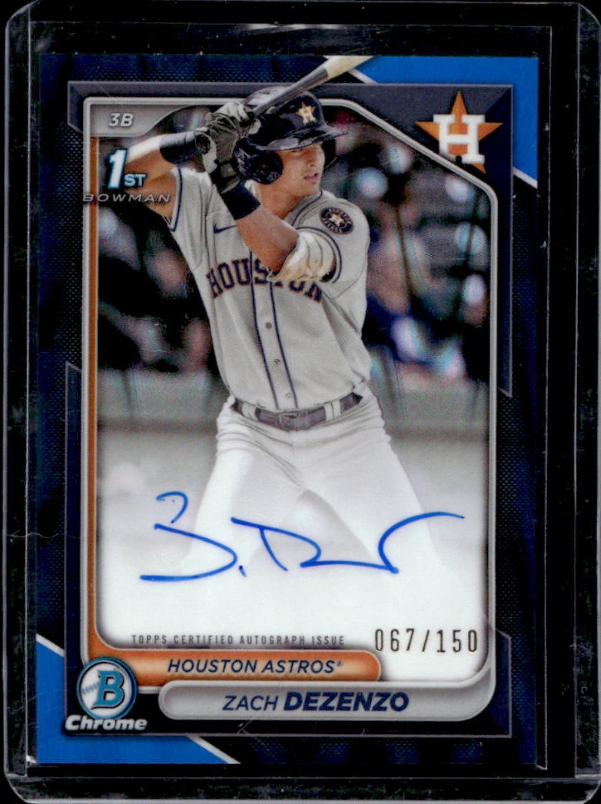 2024 Bowman Chrome Zach Dezenzo Auto Blue Raywave Refractor 1st #67/150