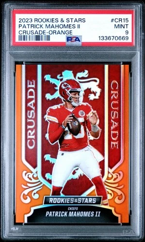 2023 Rookies & Stars Patrick Mahomes II Crusade Orange /25 #CR-15 PSA 9 Mint