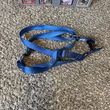 Large Dog Blue Nylon Dog Harness Adjustable Dog Collar Heavy Duty 1” Strap