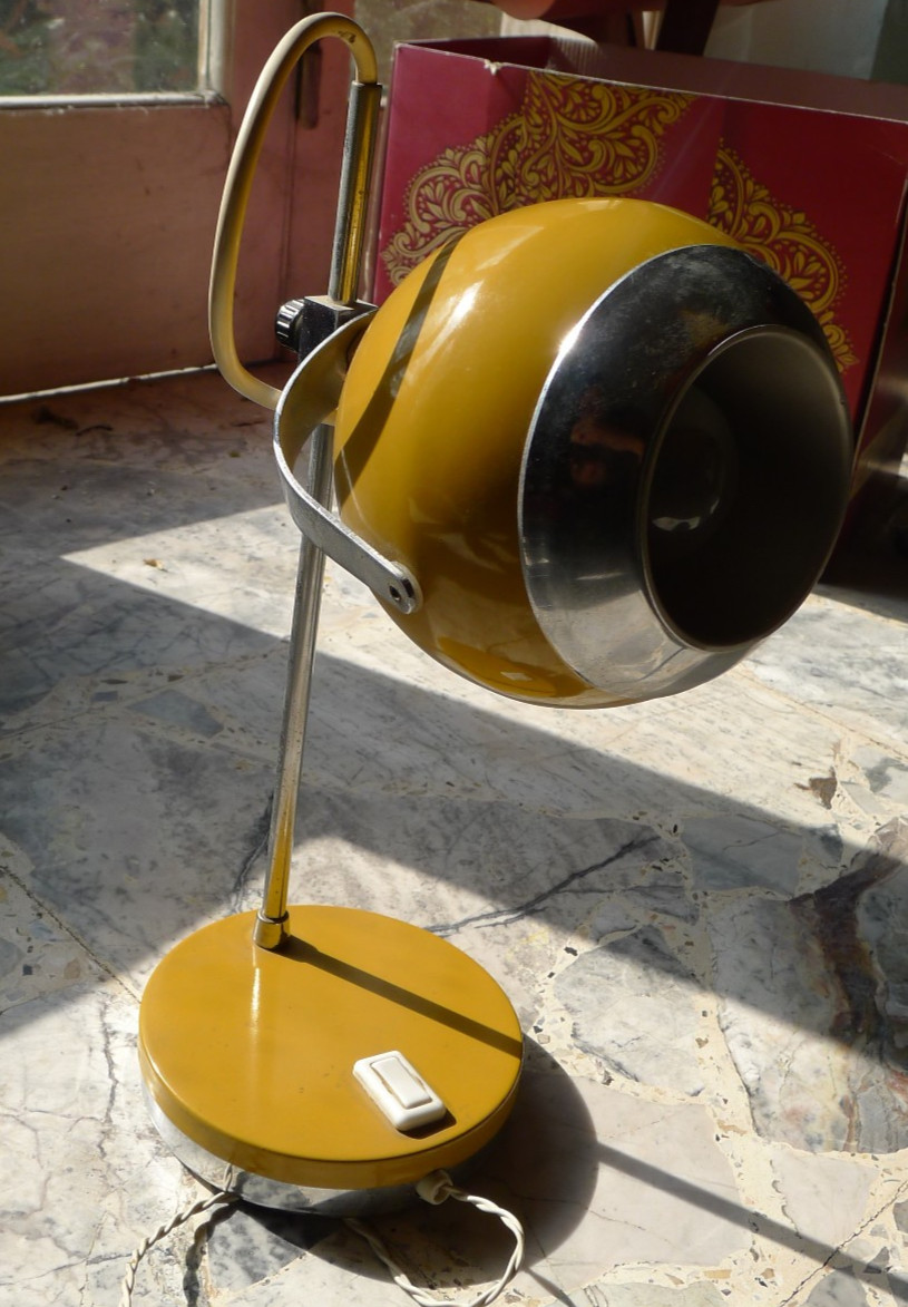 1970 LAMPADA TAVOLO VINTAGE SPACE AGE EYEBALL DESIGN ARREDO NON FUNZIONA foto 3