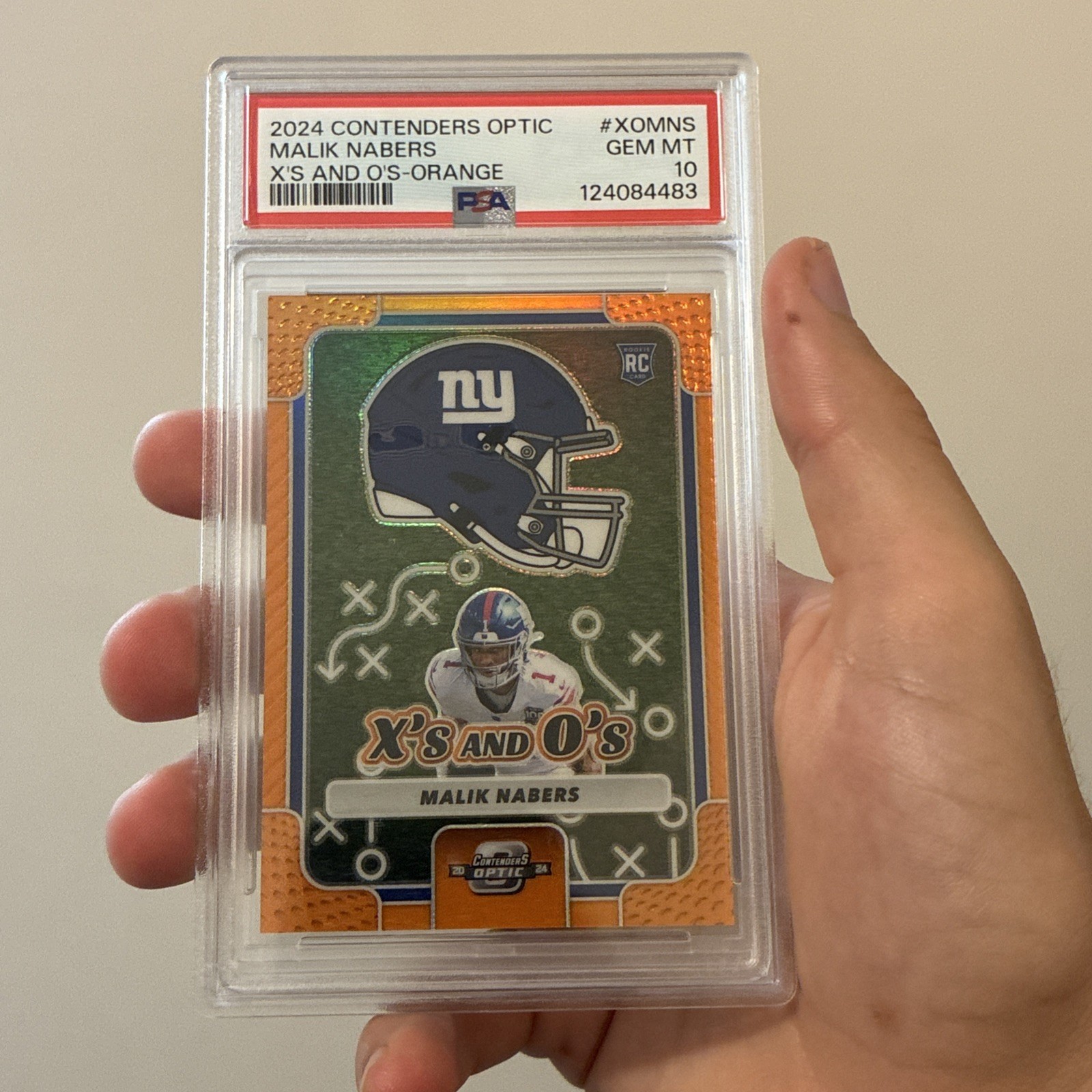 Malik Nabers Panini Contenders Optic Xs and Os #XOMNS Orange