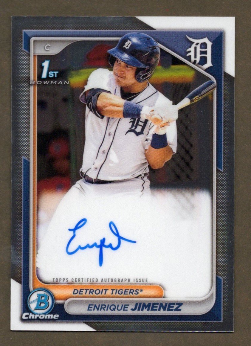 2024 Bowman Chrome Enrique Jimenez Auto Detroit Tigers #CPA-EJ 1st Prospect