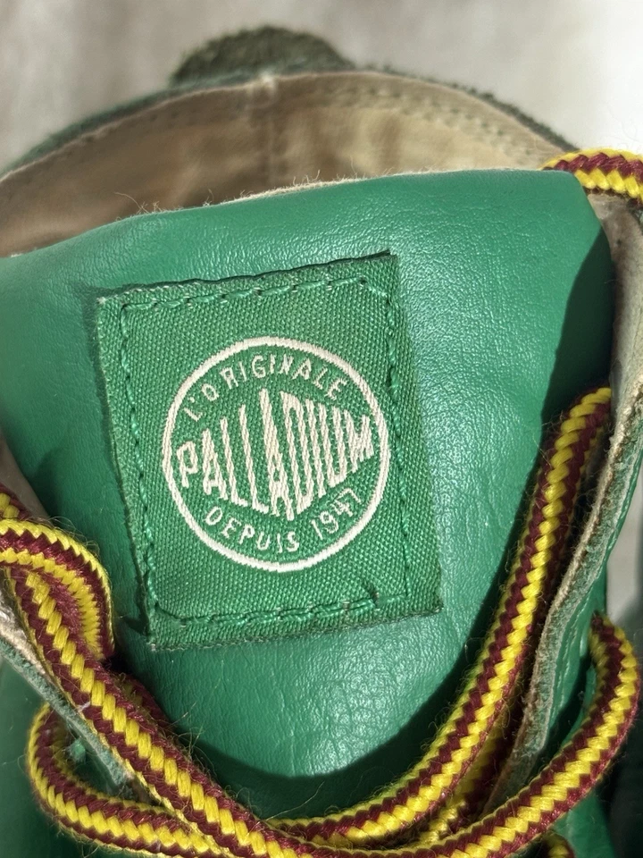 Botas Palladium Niños Cuero Verde Parte Superior Alta Talla 3 EE. UU. 35 UE Senderismo Aire Libre Foto 3 de 4