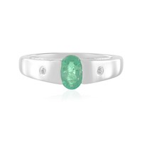 Cavill Smaragdring 0,65Ct Oval Silber 925 Mit WeißEn Topasen GrüN Elegant-