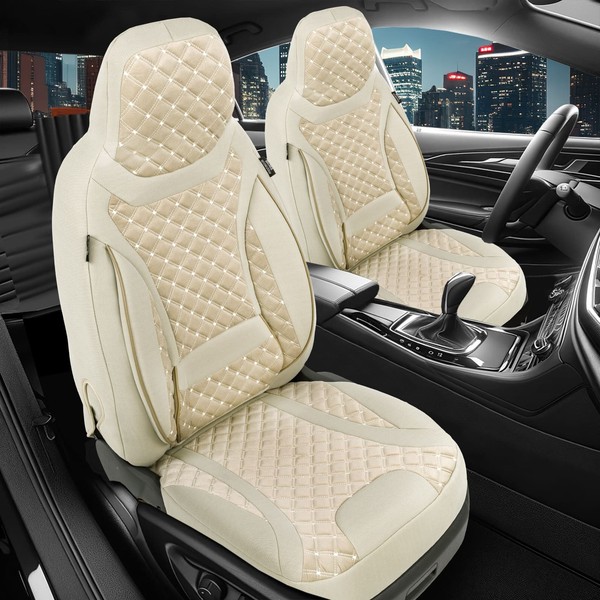 2X Pilot SitzbezüGe Passend FüR Mitsubishi Eclipse Cross Ab 2018 (Beige) | NEU-image