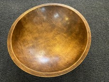 Vintage MCM Beautiful Mahogany Hand Turned Wooden Bowl 10.5  