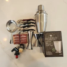 Bar Tools Wine Key Champagne Stopper Shaker Jigger Barfly Julep Cup Blantons Top