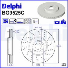 DELPHI Bremsscheibe BG9525C für MERCEDES-BENZ