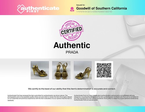 Prada Gold Pointed Leather Toe Pump W 8 - Picture 8 of 9