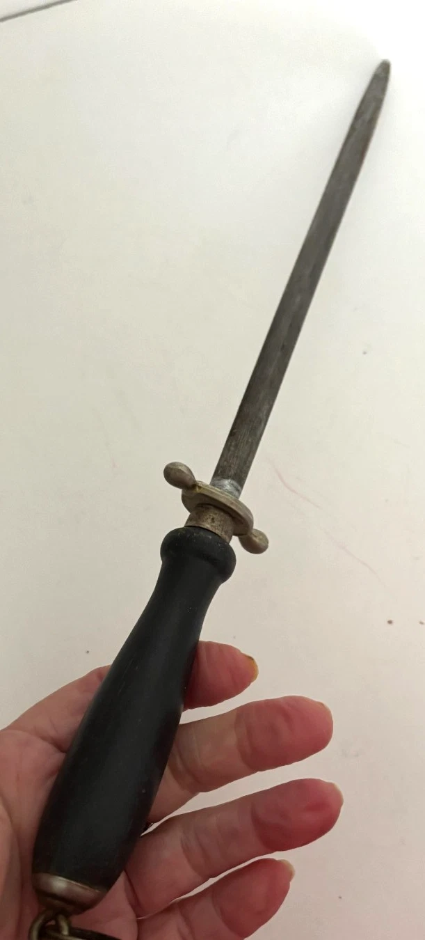 Vtg Zwilling JA HENCKELS Solingen Germany BLACK 14" HONING Knife Sharpener STEEL