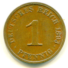 Germany  Empire Pfennig 1893-J rare key date/mint HG coin  KM-10 lotjan3924