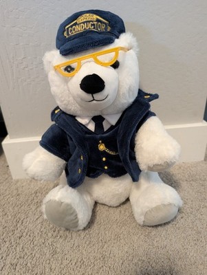 The Polar Express Conductor Polar Bear Plush w/ Glasses Hat 2024 Rail Events