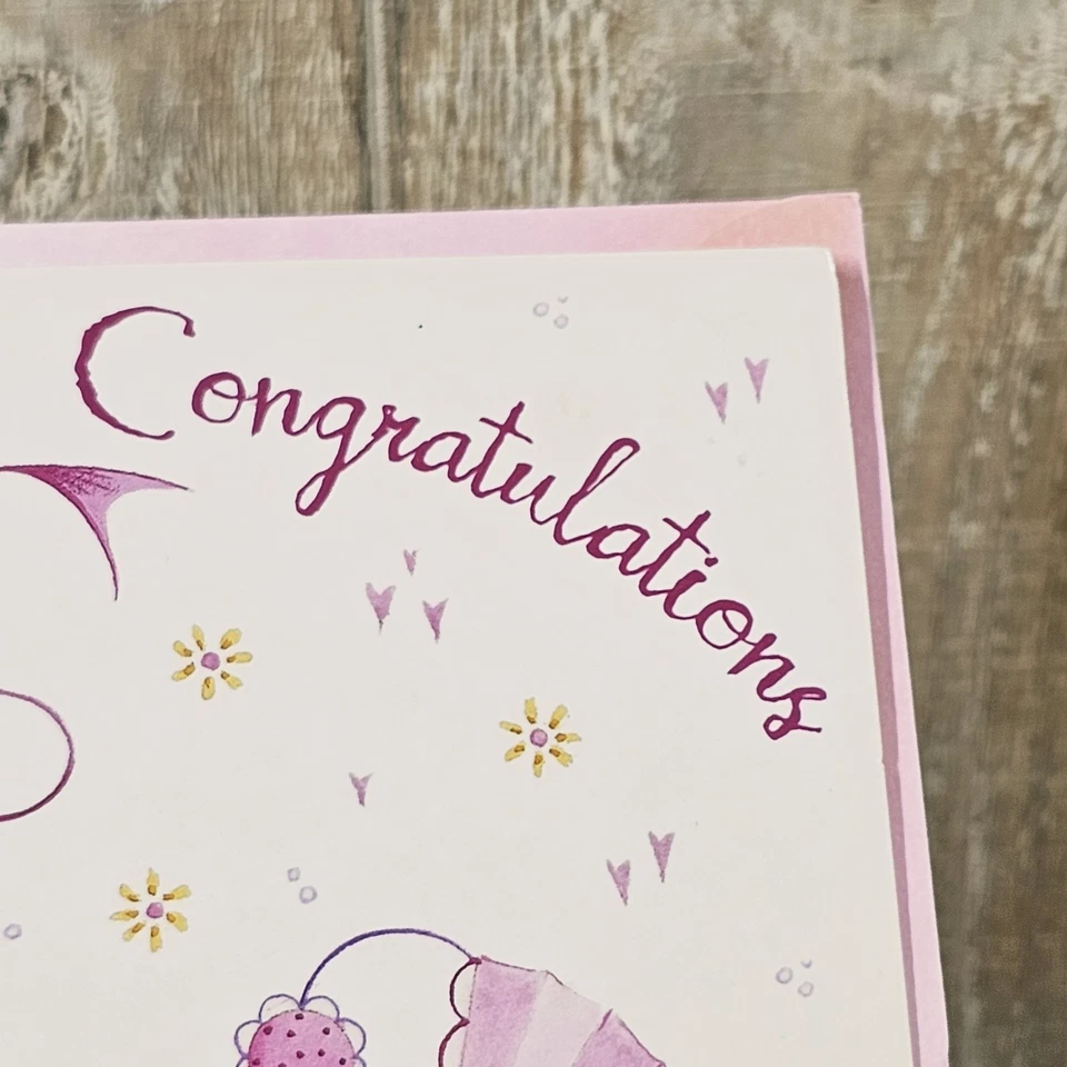 Leanin Tree Baby Greeting Card Girl Pink Floral Gift Congratulations - Image 2 of 4