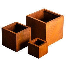 Garden Gear Rust Effect Planters Set of 3 Metal Outdoor Plant Pots
