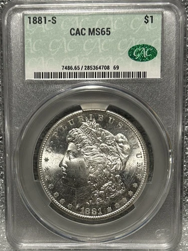 1881 S Morgan Silver $1 CAC MS 65 DL10