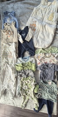 H&M Unisex Baby-Sommerpaket Kombi: Bodys, Strampler, Hosen, Schlafsack Gr. 50/56