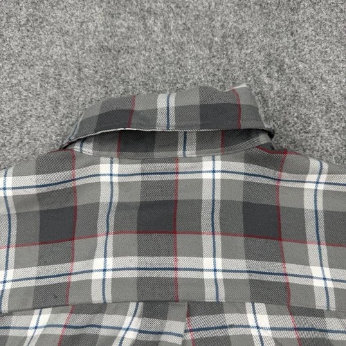 Born Scum Count Me Out Flannel Shirt Mens Small Gray Plaid Long Sleeve image 12