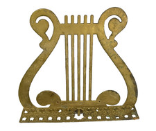 Vintage Brass Lyre Harp Sheet Music Book Hold...