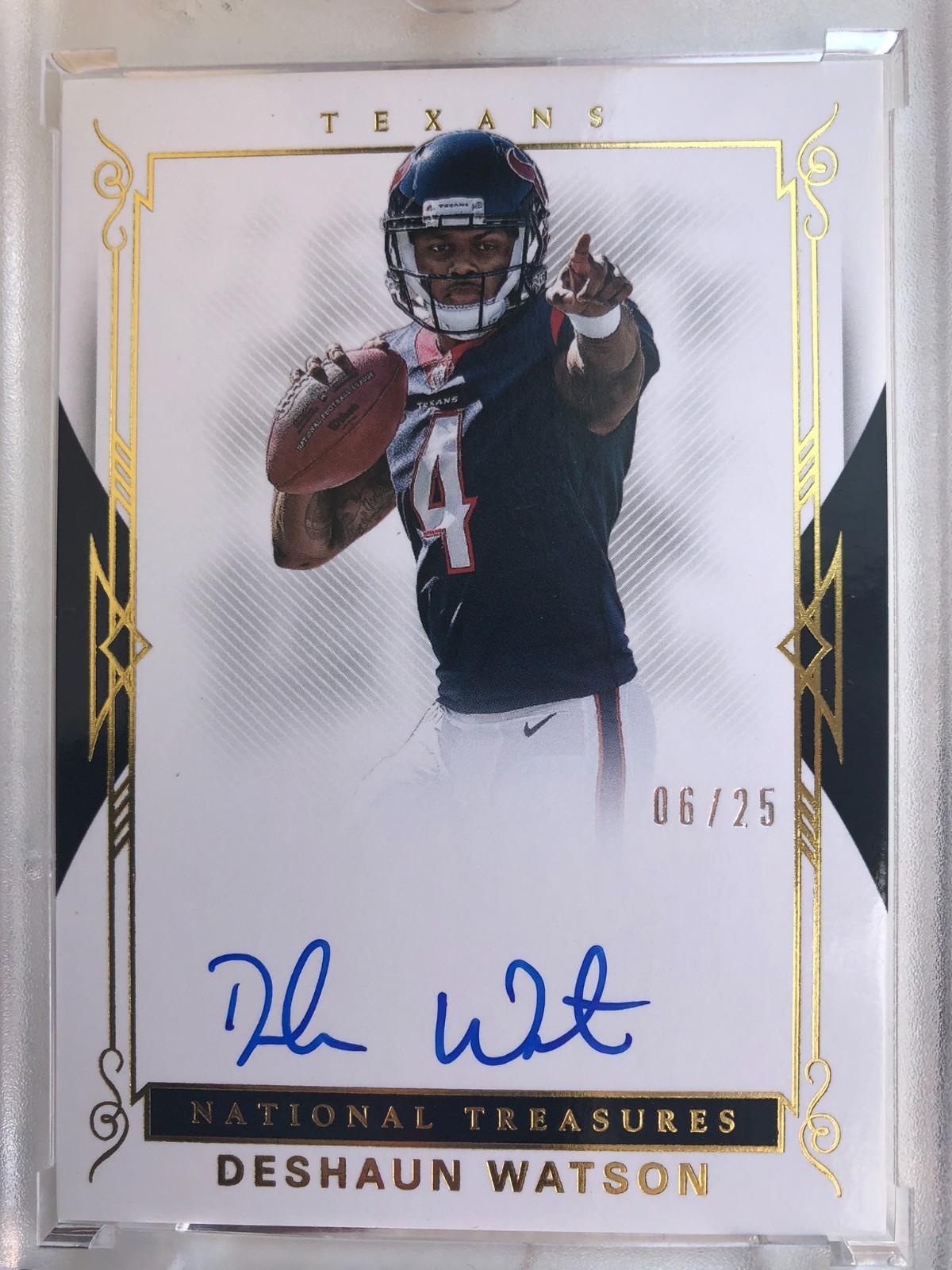 Deshaun Watson Panini National Treasures Rookie Signature Rps #DWS Gold