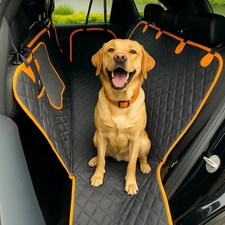 "Dog Car Seat Cover Waterproof Nonslip Hammock for Back Seat, Scratchproof Black