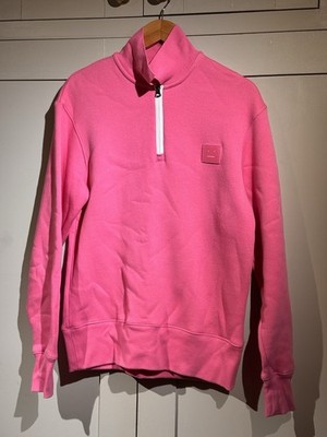 Acne Studios Damen Pullover Gr. XS, Pink Ferris Face Patch, Half Zip.