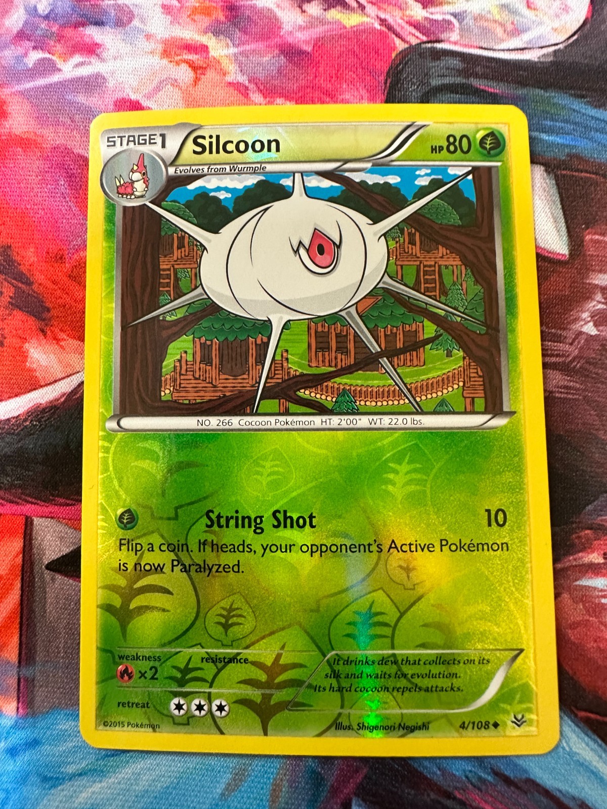 Silcoon 4/108 Roaring Skies Reverse Holo - Near Mint - Pokemon