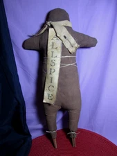 Rustic Painted Cloth Gingerbread/Allspice Man Doll Primitive Grungy Style Decor