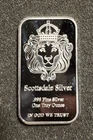 1 Troy Oz .999 Fine Silver Scottsdale Mint Bulllion Bar