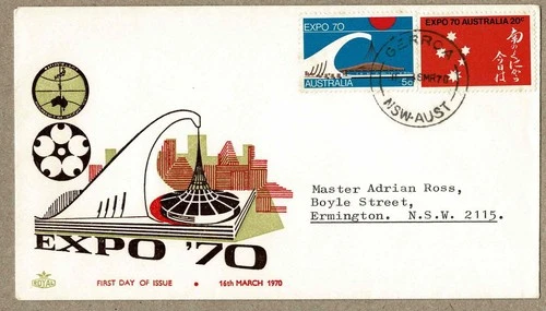 Australia 1970 NSW Postmark GERROA on Royal Expo FDC Cover