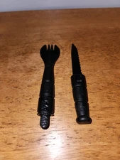NWOB Ka-Bar Black Tactical Spork w/ Serrated Knife Eating Tool