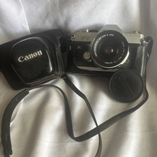 Canon FT QL SLR 35mm Film Camera w/ Canon FL 28mm F3.5 Lens  Case- Working