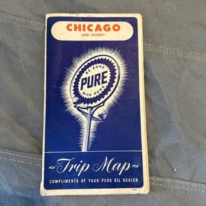 1948 Pure Oil Chicago and Vicinity Vintage Road Map