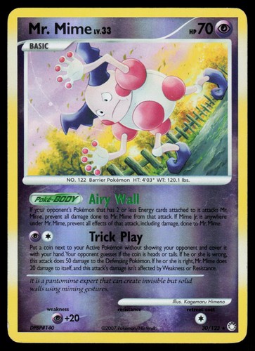 MR. MIME 30/123 MYSTERIOUS TREASURES REVERSE HOLO MP