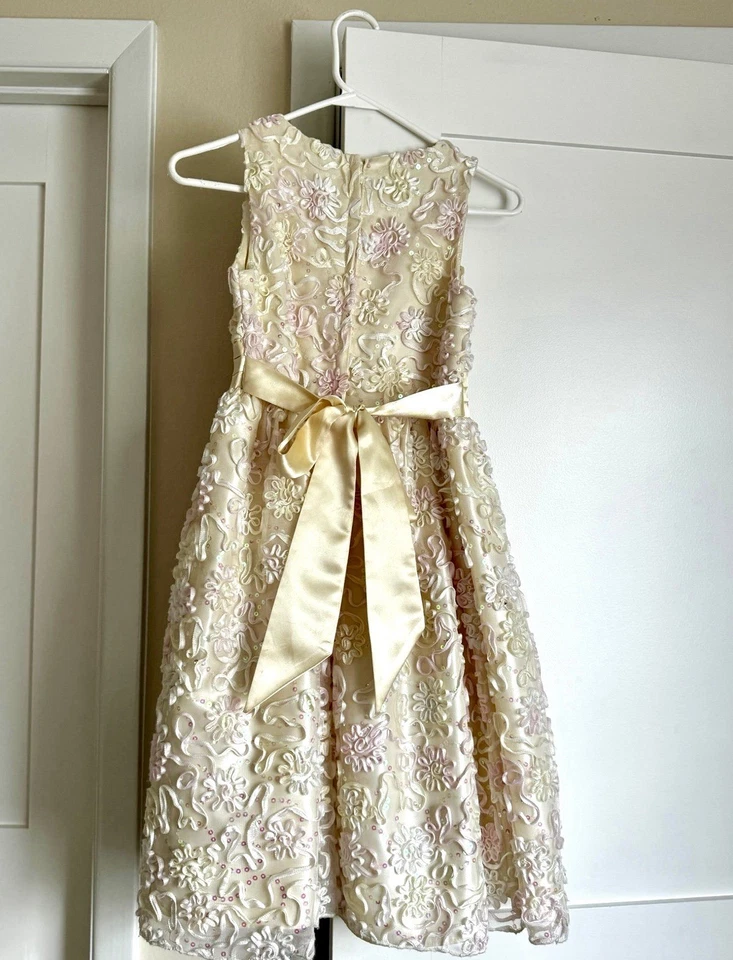 American Princess Girl’s Sleeveless Floral Print Party Dress Size 14 And Sweater - Image 3 of 4